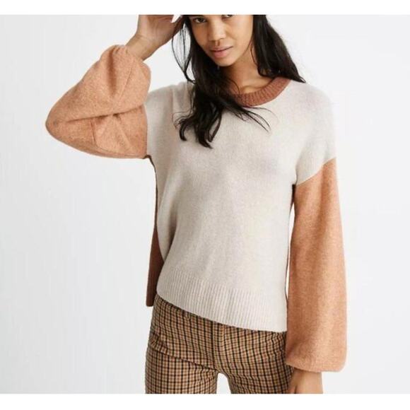 Madewell Other - Madewell Colorblock Payton Pullover Sweater in Coziest Yarn XL Wool Blend